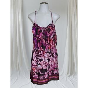 #G049 Xhilaration Womens Swimwear Cover-up Black Off-Shoulder Dress